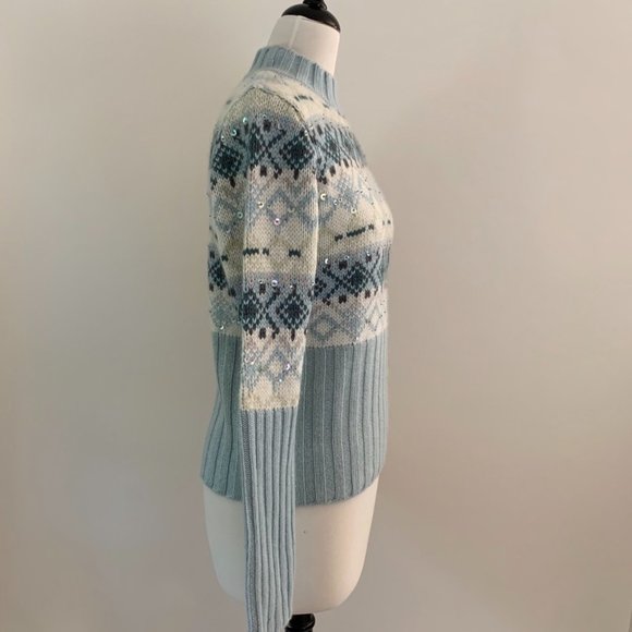 Neiman Marcus Embellished Mock-neck Sweater - Picture 8 of 10